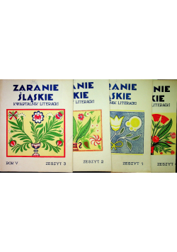 Zaranie śląskie rok V  1929 r tom 1 do 4