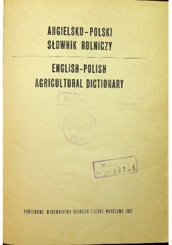 Angielsko polski słownik rolniczy