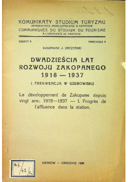 Dwadzieścia lat rozwoju Zakopanego 1918 - 1937, 1938 r.
