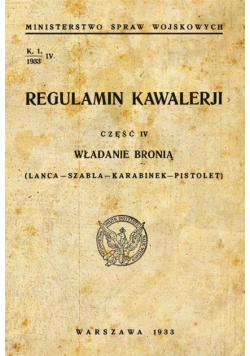 Regulamin kawalerii. Władanie bronią w.2019