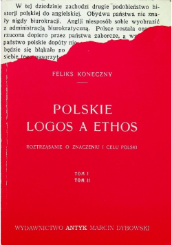 Polskie Logos a Ethos Tom 1 reprint z 1921 r