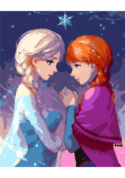 Malowanie po numerach - Elsa i Anna 40x50 rama