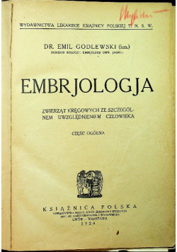 Embrojologja 1924 r