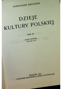 Dzieje kultury polskiej Tom 3