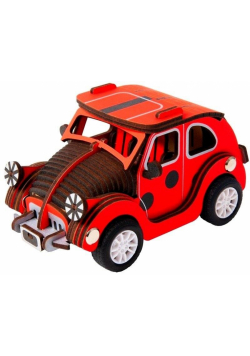 Puzzle Drewniane 3D Ruchomy samochód Beetle