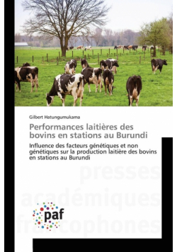 Performances laitières des bovins en stations au burundi