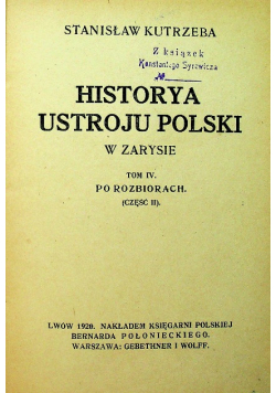 Historya ustroju Polski Tom IV  1920 r.
