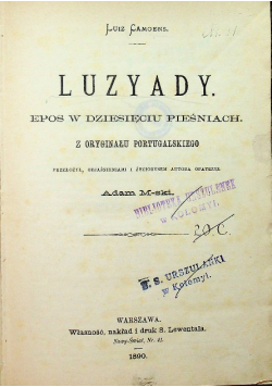 Luzyady Epos w dziesięciu pieśniach 1890 r.