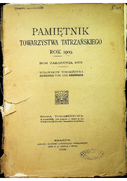 Pamiętnik towarzystwa tatrzańskiego rok 1909 1909 r.
