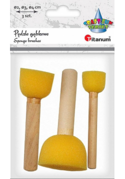 Pędzle gąbkowe płaskie mix 3szt.