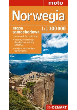 Norwegia - mapa samochodowa 1:1100000