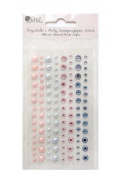 Kryształki i perły samoprzylepne Sweet pink & blue