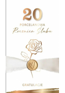 Karnet Rocznica Ślubu 20 - porcelanowa