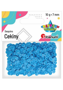 Cekiny 7mm okrągłe pastelowe jasnoniebieskie
