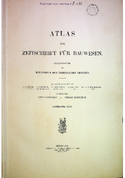 Atlas zur Zeitschrift fur Bauwesen Jahrgang XLII 1892 r.