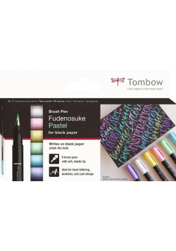 Flamastry pędzelkowe Fudenosuke pastel.. 6 kolorów