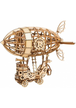 Puzzle Drewniane 3D Sterowiec Steampunk