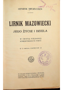 Lirnik Mazowiecki Jego życie i dzieła 1913 r.