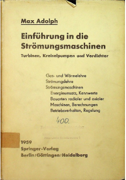 Einfuhrung in die stromungsmachinen