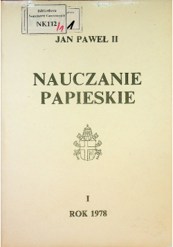 Nauczanie Papieskie Tom I 1978 r