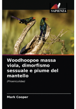 Woodhoopoe massa viola, dimorfismo sessuale e piume del mantello