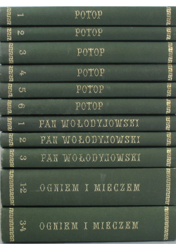 Sienkiewicz Trylogia 11 tomów Reprinty z ok 1888 r.