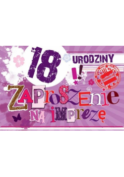 Zaproszenie ZZ-031 Urodziny 18 fiolet (5 szt.)
