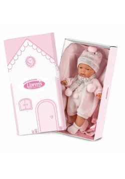 Lalka 38938 Joelle płacząca z róż. kocykiem 38cm