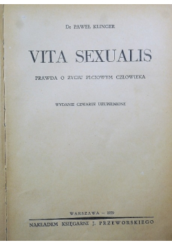 Vita sexualis 1939 r.