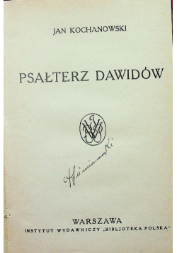 Psałterz Dawidów ok 1924 r.