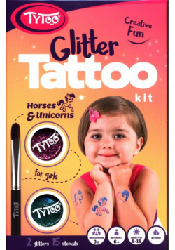 Creative Fun Brokatowe tatuaże dla dziewczynek Horses & Unicorns