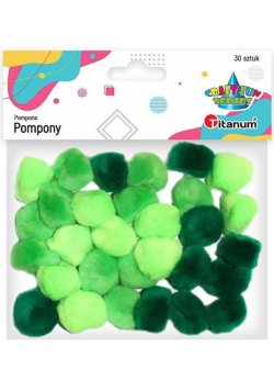 Pompony akrylowe 25mm zielone 30szt.