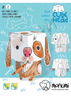 Cube head. Pies. Złóż i pokoloruj