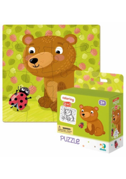 Puzzle 16 + kolorowanka Misiek