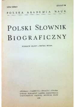 Polski Słownik biograficzny Tom XXIII / 3 Zeszyt 98