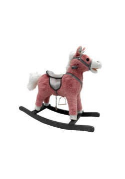 Koń na biegunach różowy dźwięk 74cm