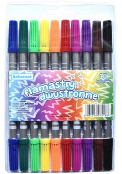 Flamastry dwustronne 10 kolorów
