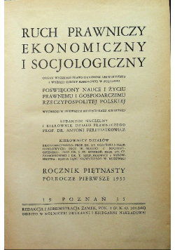 Ruch prawniczy ekonomiczny i socjologiczny 1935 r.