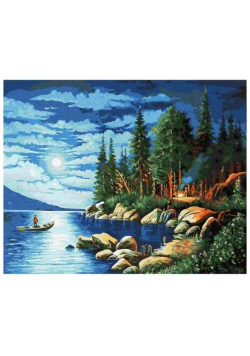 Malowanie po numerach - Nocne jezioro 40x50cm