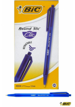Długopis Round Stic Clic niebieski (20szt) BIC