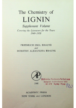 The Chemistry of Lignin Supplement Volume
