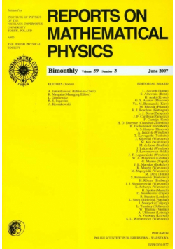 Reports on Mathematical Physics 59/3 2007