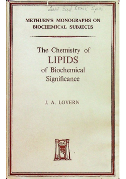 The chemistry of lipids of Biochemical Significance