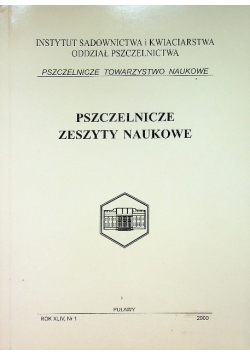 Pszczelnicze zeszyty naukowe nr 1