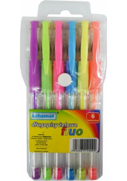 Długopisy żelowe fluorescencyjne 6 kolorów