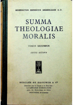 Summa Theologiae Moralis Tomus Scundus 1946 r