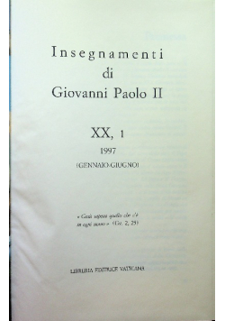 Insegnamenti di Giovanni Paolo II Tom XX część 1 1997