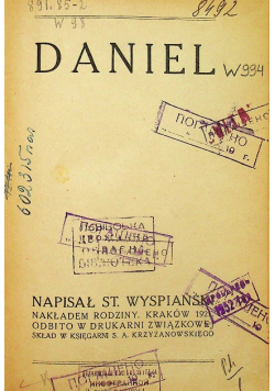 Wyspiański Pisma pośmiertne tom 1 Daniel 1908 r.