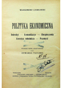 Polityka Ekonomiczna 1919 r.