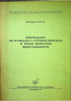 Zobowiązania nie wynikające z czynności prawnych w prawie prywatnym międzynarodowym